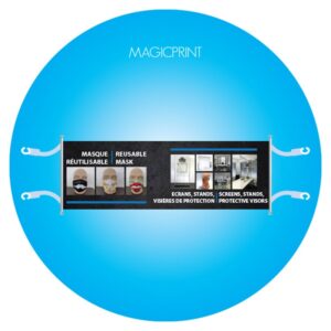 Banderole publicitaire tourillon bois avec sandows