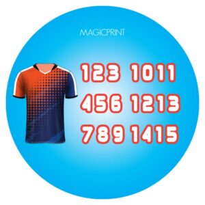 Numéros en transferts Textile pour transfer publicitaire et personnalisable