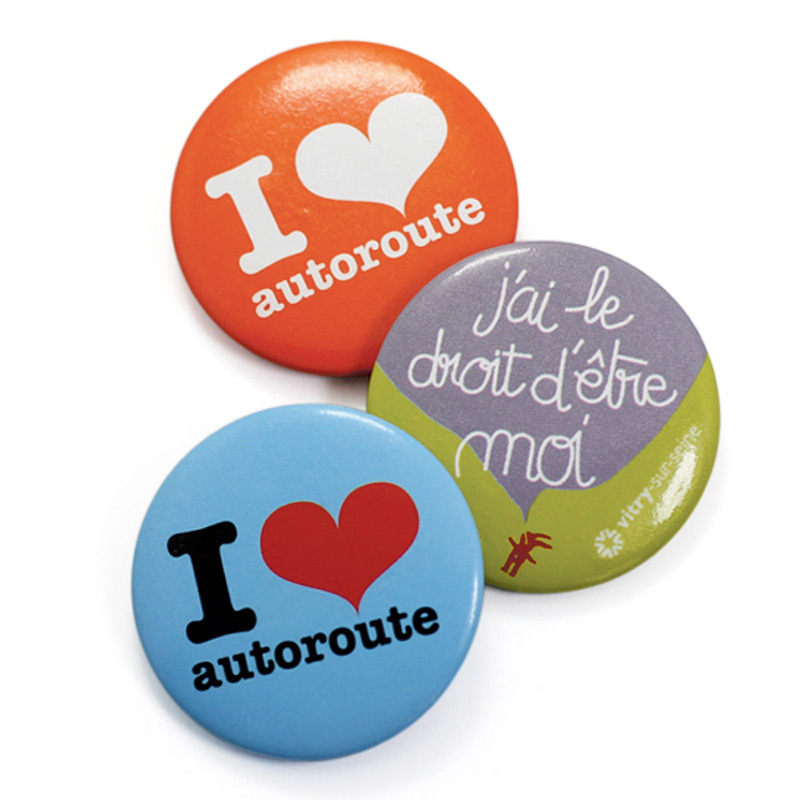 Badge rond publicitaire avec logo sur mesure pour entreprises