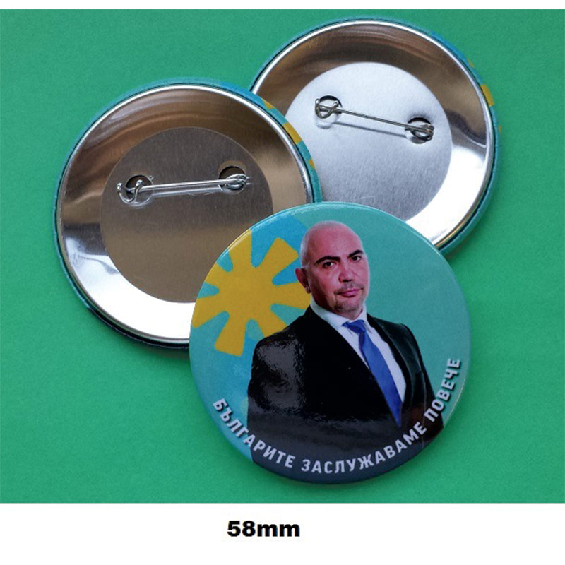 Badge rond personnalisé avec logo pour visibilité lors d'événements