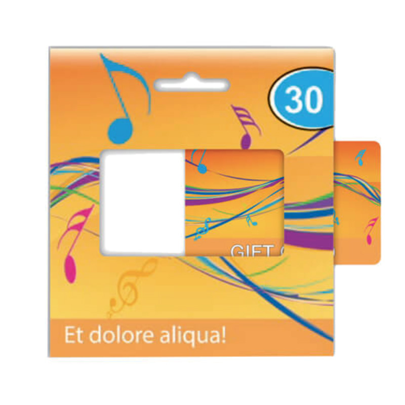 Cartonnette avec carte insérée