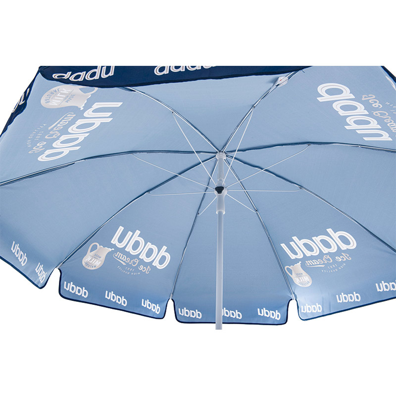 Parasol rond publicitaire marquage bleu 1,80 mètres