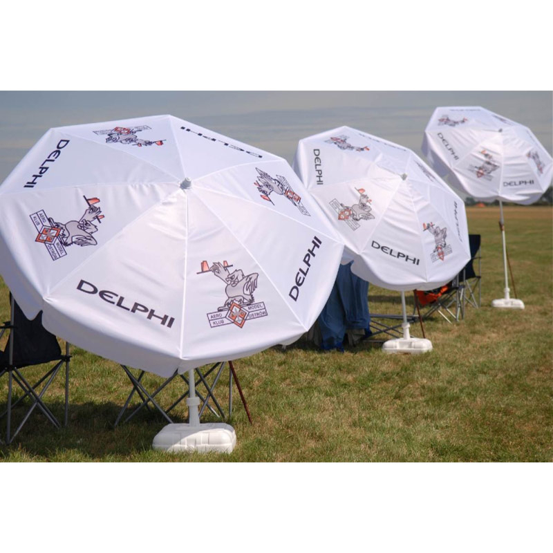 Parasol rond publicitaire marquage bleu 1,80 mètres