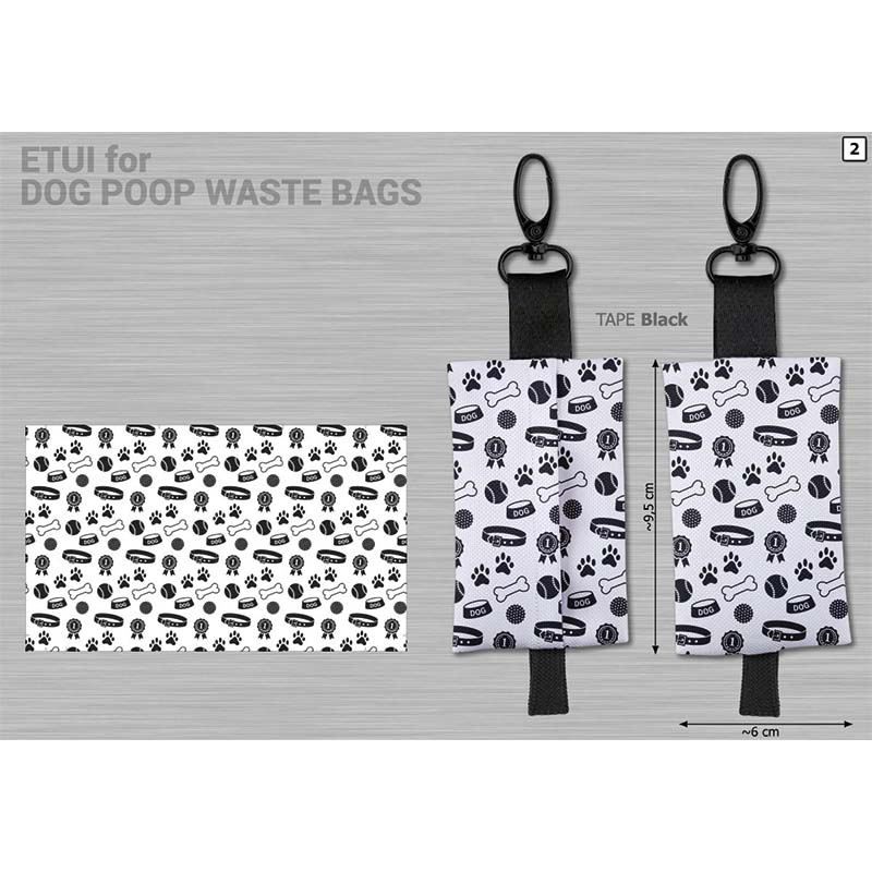Pochette pour sacs à crottes de chien – avec impression