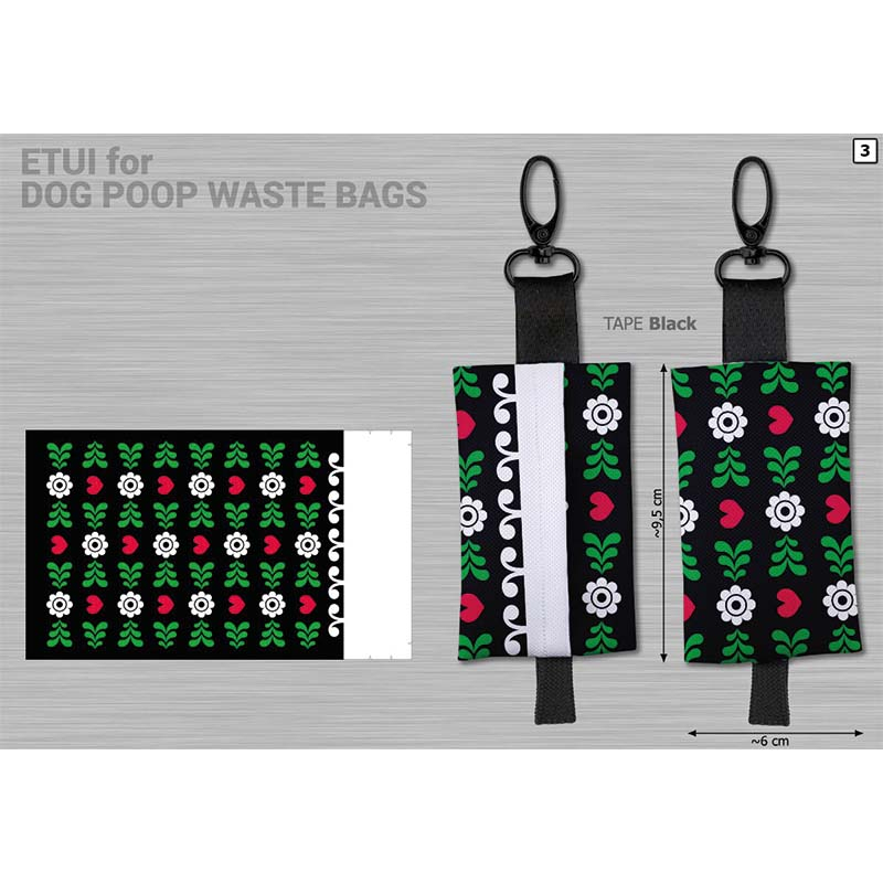 Pochette pour sacs à crottes de chien – avec impression