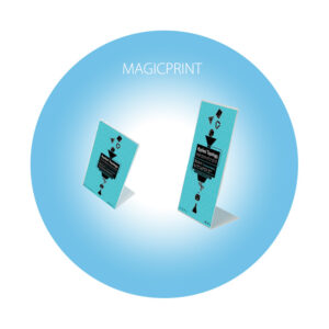 Porte-menu en L, vertical, acrylique