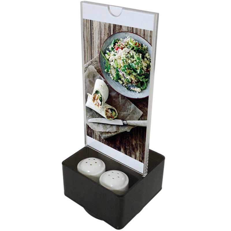 Porte-menu Sel & Poivre, support acrylique M65 personnalisé