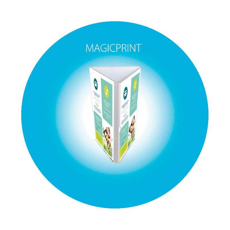 Porte-menu triangulaire, acrylique, 3 x M65